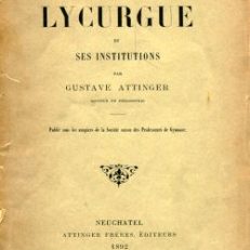 Essai sur Lycurgue et ses Insitutions.