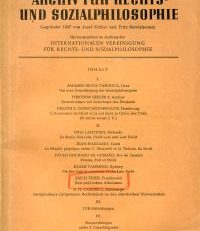 Archiv für Rechts- und Sozialphilosophie, Band XLV/1, 1959.