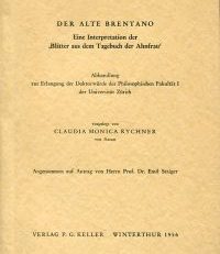 Der alte Brentano. Eine Interpretation der "Blätter aus dem Tagebuch der Ahnfrau".