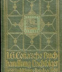 Jubiläums-Katalog der J. G. Cotta'schen Buchhandlung Nachfolger. 1659-1909.