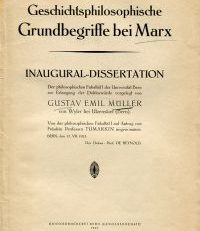Geschichtsphilosophische Grundbegriffe bei Marx.
