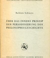Über das innere Prinzip der Periodisierung der Philosophiegeschichte. [Antrittsvorlesung gehalten am 3. Dezember 1964].