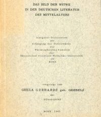 Das Bild der Witwe in der deutschen Literatur des Mittelalters.