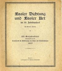 Basler Dichtung und Basler Art im 19. Jahrhundert.