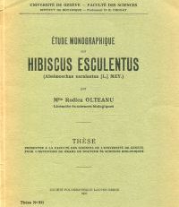 Etude monographique sur Hibiscus esculentus (Abelmoschus esculentus (L.) MEY.)