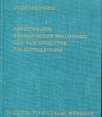Arbeiten zur germanischen Philologie und zur Literatur des Mittelalters.