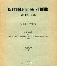 Barthold Georg Niebuhr als Politiker.