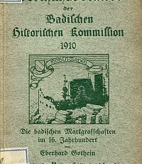 Die badischen Markgrafschaften im 16. Jahrhundert.