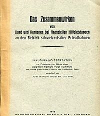 Das Zusammenwirken von Bund und Kantonen bei finanziellen Hilfeleistungen an den Betrieb schweizerischer Privatbahnen.