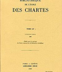 Bibliothèque de l'Ecole des Chartes, Tome 147, Livraison unique (1989) revue d'érudition.