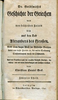 Geschichte der Griechen, von den frühesten Zeiten bis auf den Tod Alexanders des Grossen. Nebst einem kurzen Abriss der Geschichte Griechenlands von dieser periode an, bis auf die Eroberung Constantinopels durch die Osmanen, Band 2.