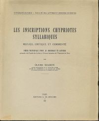 Les inscriptions chypriotes syllabiques.